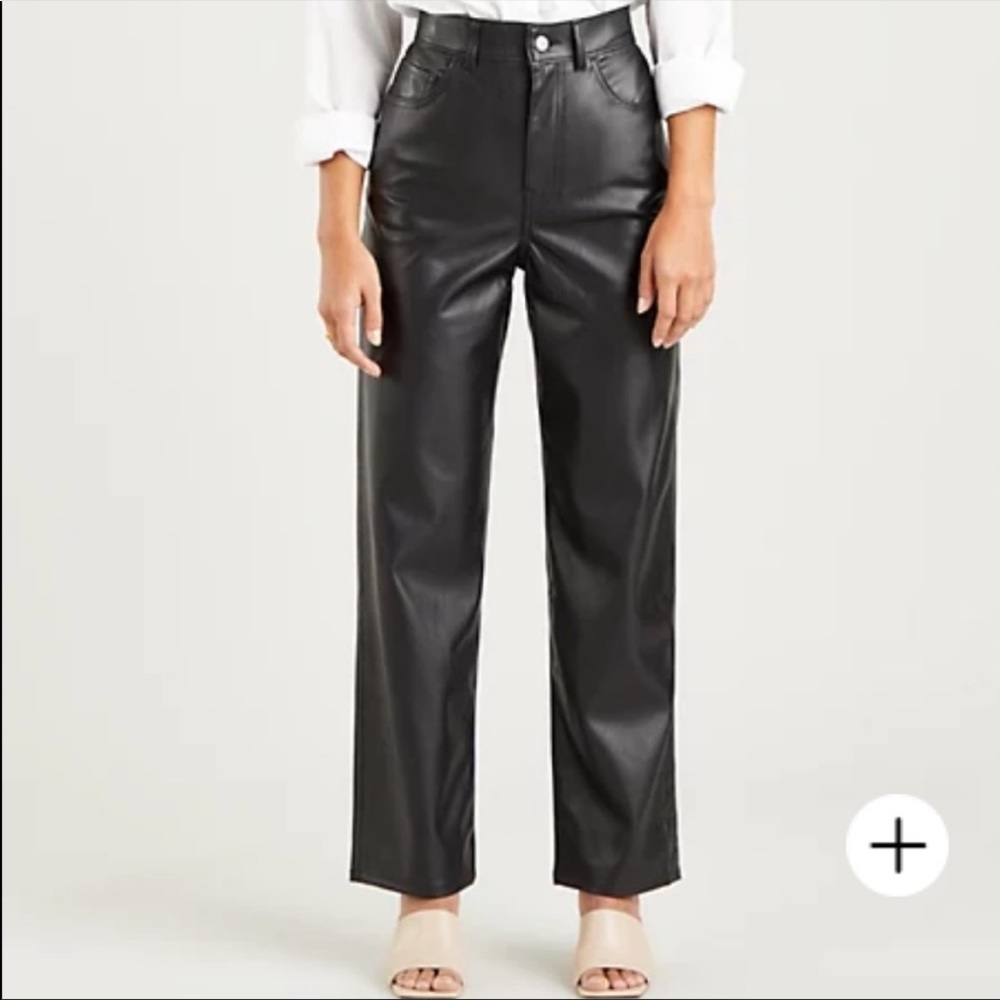 Levi faux leather ribcage straight pant